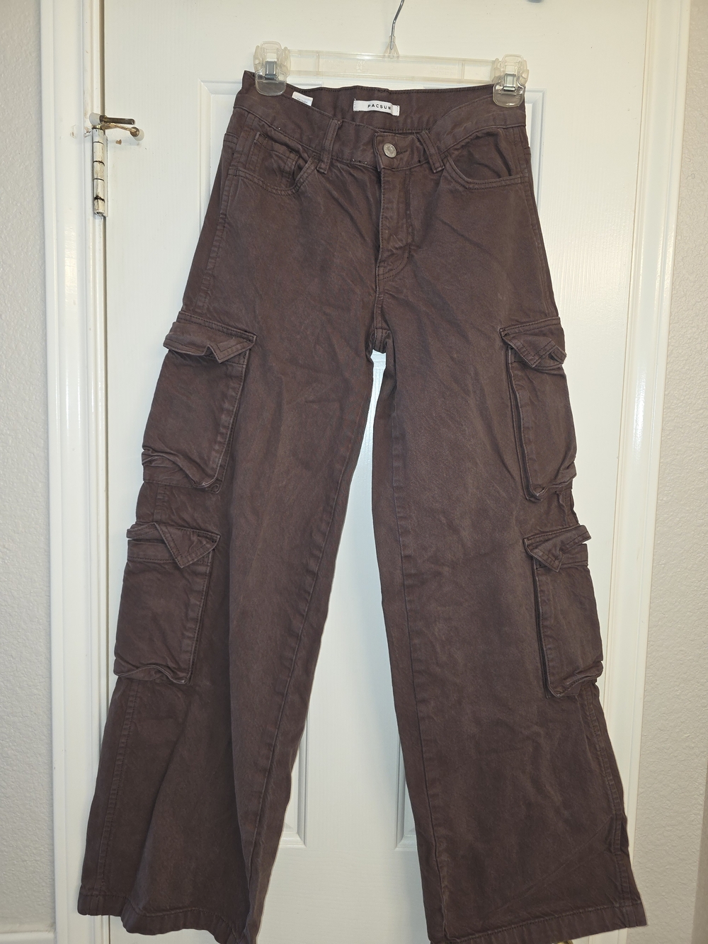 PacSun Cargo Wide-Leg Pants in Deep Brown 00